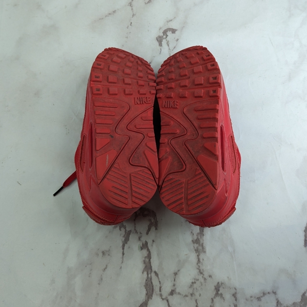 Nike Air Max 90 Triple Red Mens Size 9 CZ7918-600 Shoes Sneakers Lace Up EUC - Picture 6 of 9